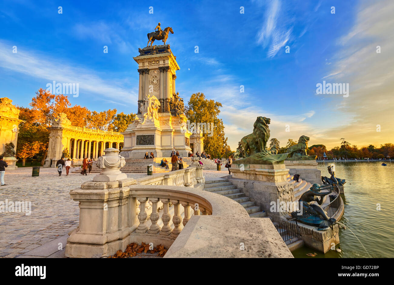 Monument to Alfonso XII, located at The Buen Retiro Park. Madrid. Spain Stockfoto