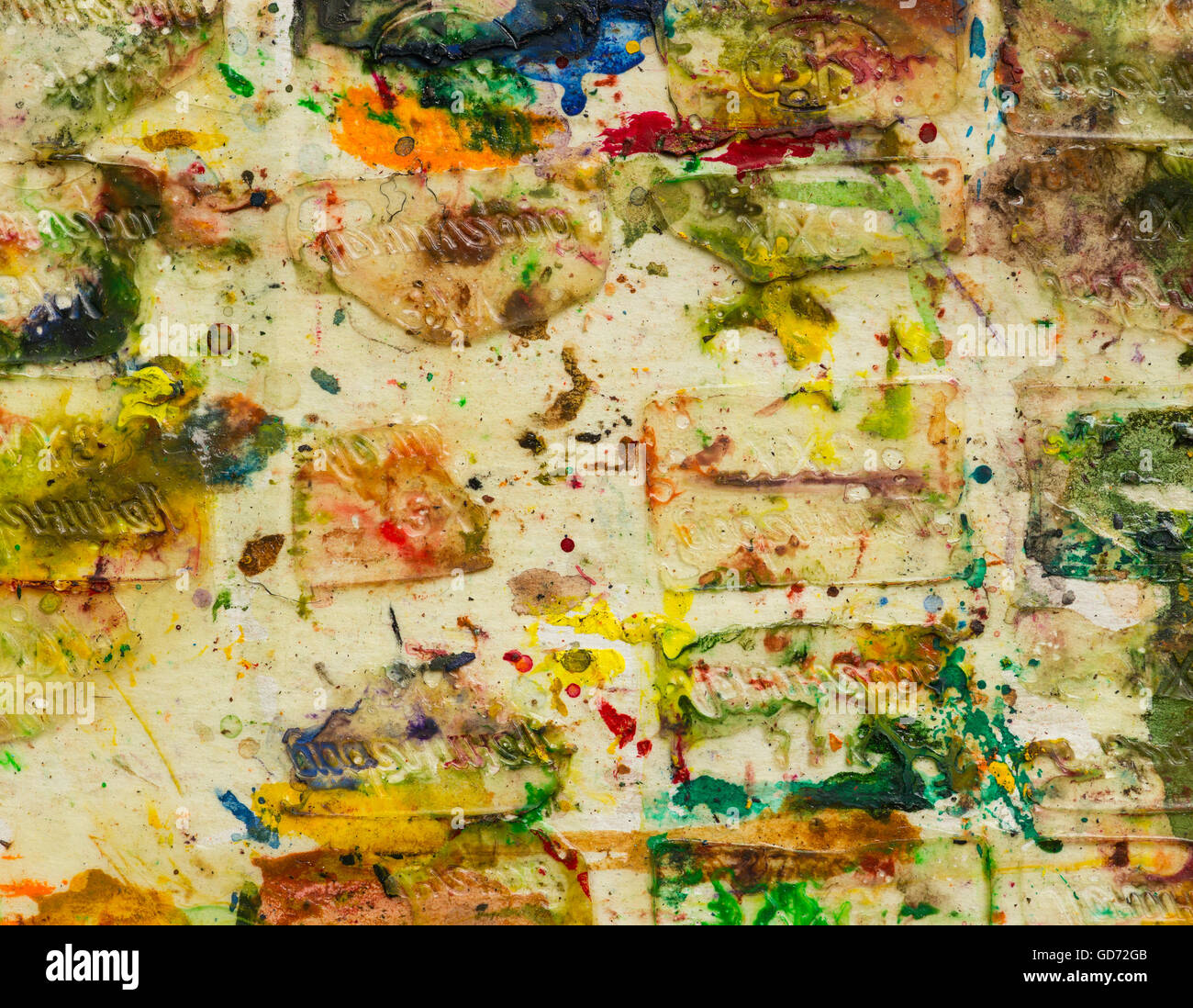 Abstrakt, die zufällig im Hintergrund Farbe verschmiert Stockfoto