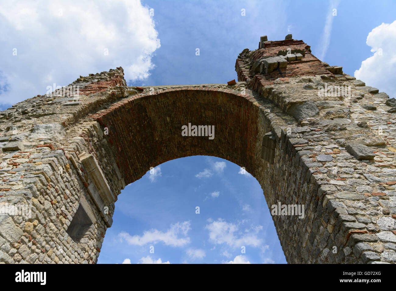 Petronell-Carnuntum: Römische Stadt Tor Heidentor, Österreich, Niederösterreich, Niederösterreich, Donau Stockfoto