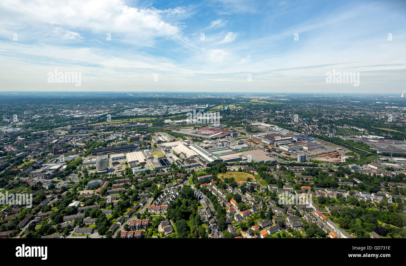 Luftbild, Übersicht von Siemens aus der nördlichen Stadt Mülheim an der Ruhr, Ruhrgebiet, Nordrhein-Westfalen, Deutschland Stockfoto
