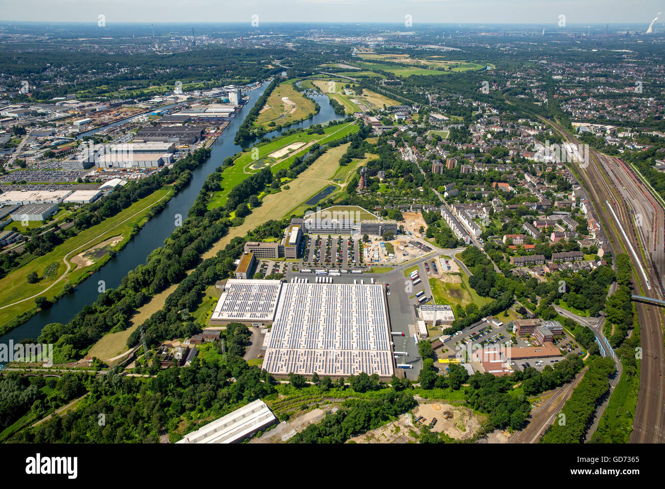 Luftaufnahme, Hauptsitz der Gruppe ALDI SÜD Styrum Burgenstraße, Mülheim an der Ruhr, Ruhr, Nord Rhein Westfalen, Deutschland, Stockfoto Luftaufnahme, Hauptsitz der Gruppe ALDI SÜD Styrum Burgenstraße, Mülheim an der Ruhr, Ruhr, Nord Rhein Westfalen, Deutschland, Stockfoto