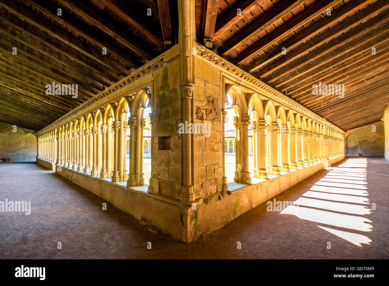 Kreuzgang, Kloster der Cordeliers, Charlieu, Burgund romanische, Brionnais Region, Département Loire Auvergne-Rhône-Alpes Stockfoto