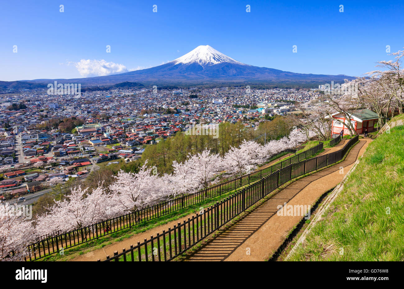 Luftaufnahme des Mt. Fuji, Fujiyoshida, Japan Stockfoto