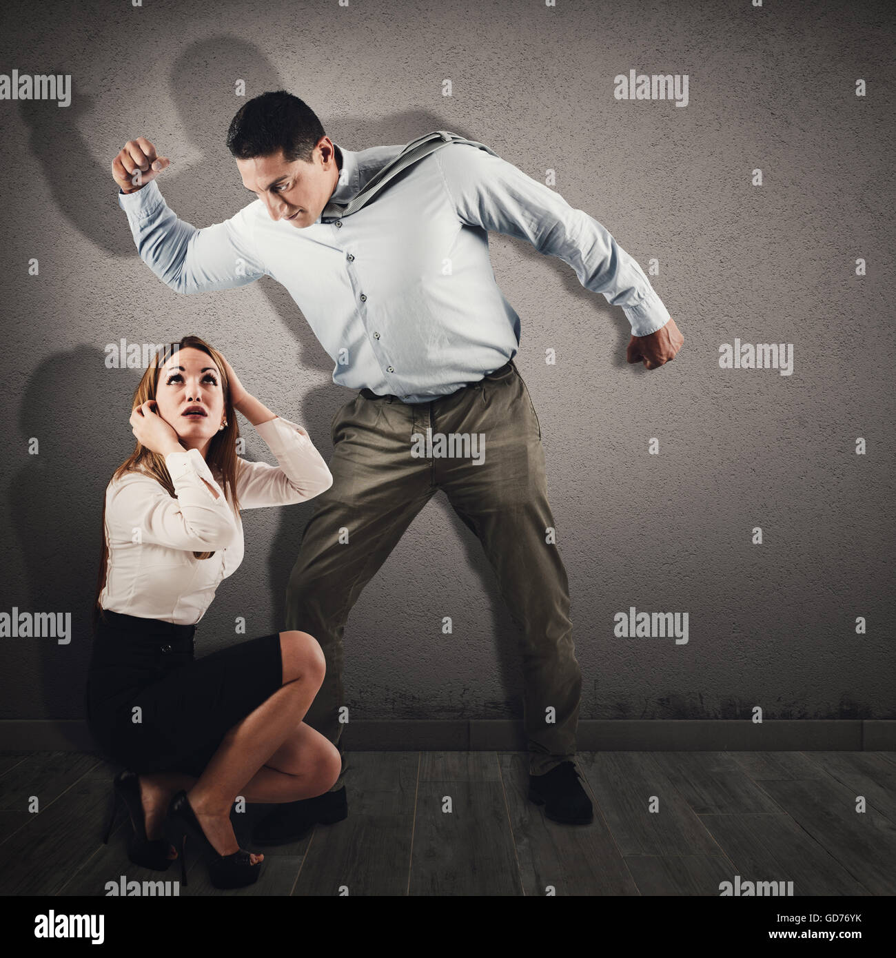 Gewalt gegen Frauen Stockfoto