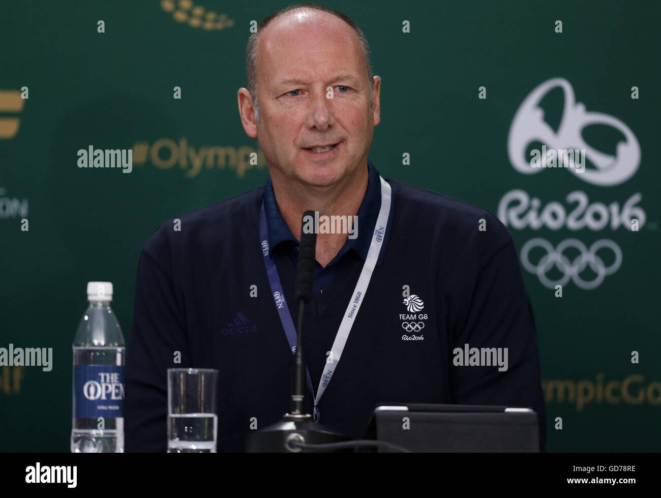 Mike Hay, stellvertretender Chefkoch des Teams GB, während der Ankündigung des Teams des Olympischen Teams im Royal Troon Golf Club, South Ayrshire. Während der Ankündigung des Teams des GB Olympic Teams im Royal Troon Golf Club, South Ayrshire. DRÜCKEN SIE VERBANDSFOTO. Bilddatum: Mittwoch, 13. Juli 2016. Siehe PA Geschichte GOLF Open. Bildnachweis sollte lauten: Danny Lawson/PA Wire. EINSCHRÄNKUNGEN: Keine kommerzielle Nutzung. Kein Weiterverkauf. Nur für Standbilder. Das Logo der Open Championship und der klare Link zur Open-Website (TheOpen.com) werden bei der Veröffentlichung der Website eingefügt. Stockfoto
