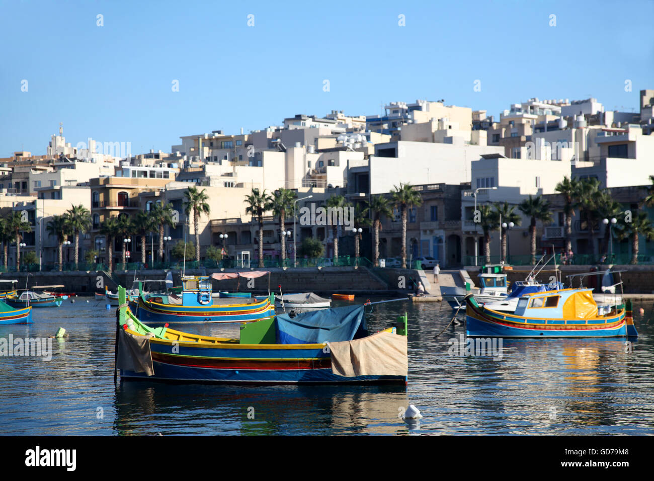 Boote in Marsascala Stockfoto