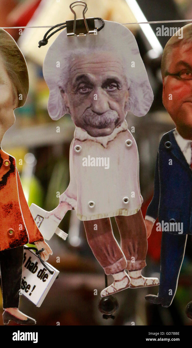 Albert Einstein - Marionette, Juni 2016, Berlin. Stockfoto