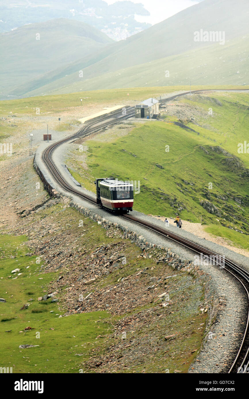 Snowden Bergbahn Wales Llanberis Stockfoto