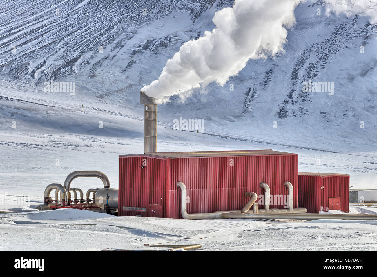 Geothermie-Fabrik im Norden von Island Stockfoto
