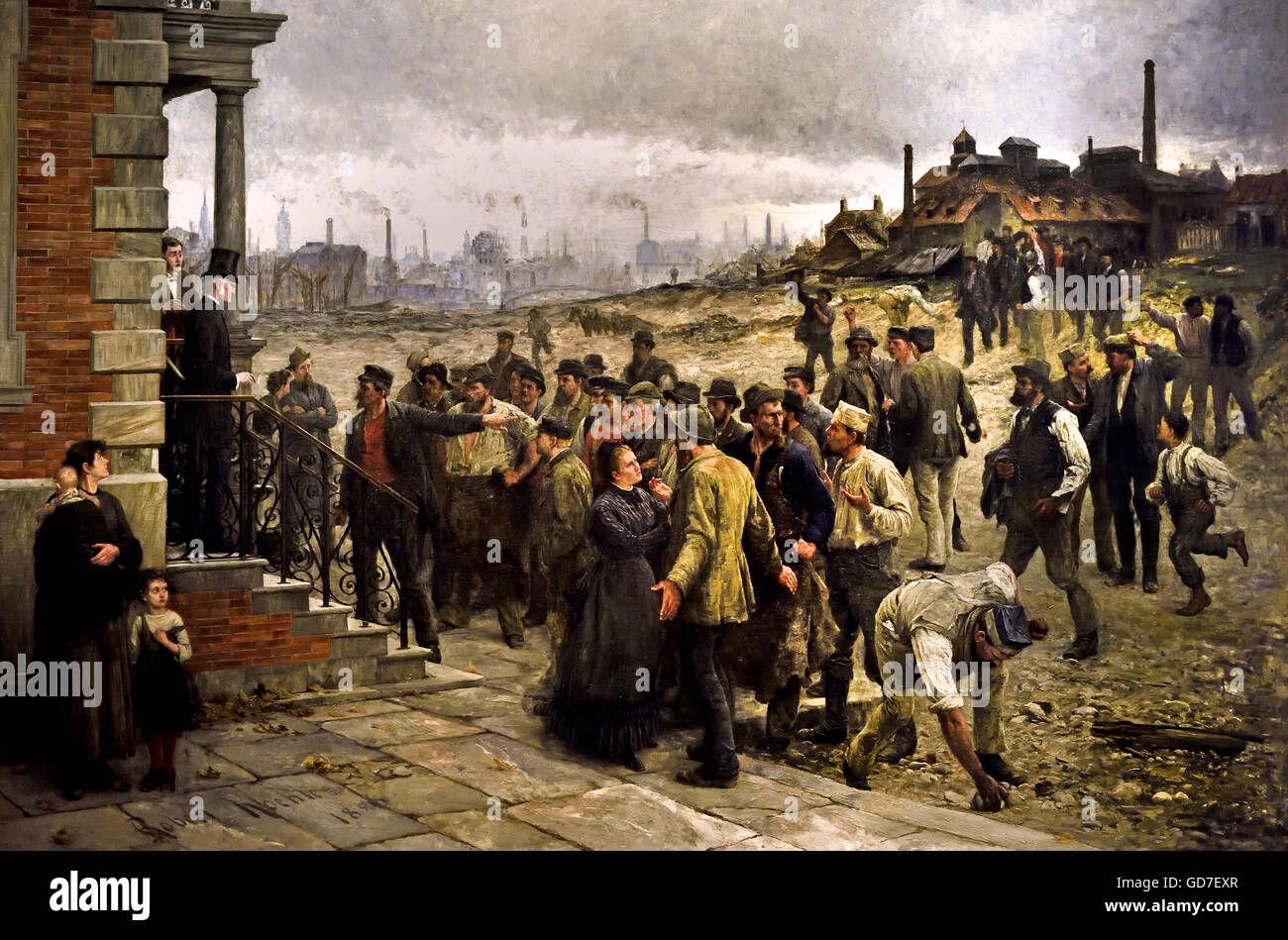 Der Streik 1886 Rolbert Koehler 1850-1917 Deutschland München (Strike eine große Komposition) Stockfoto