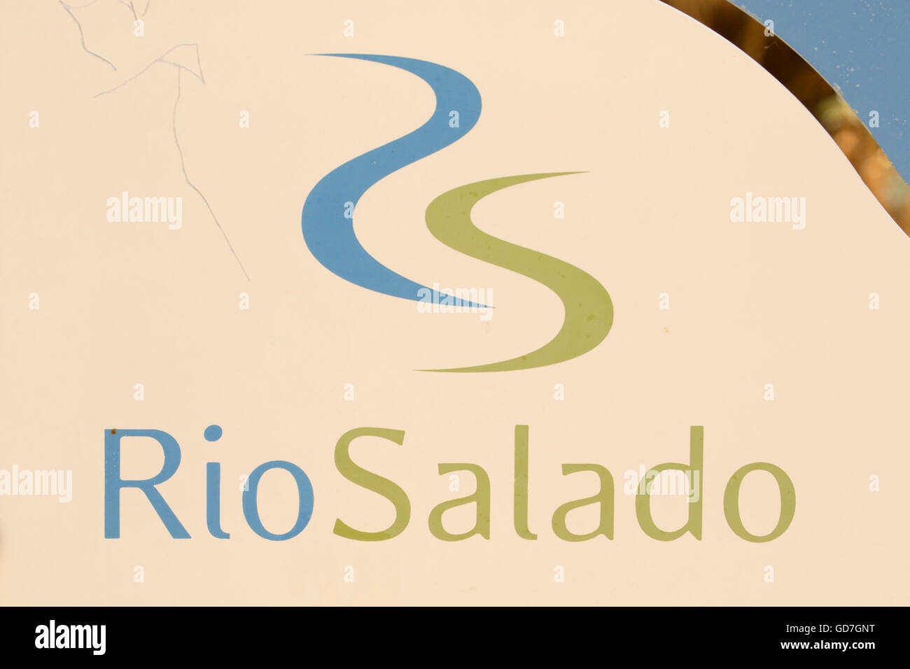 Park-Schild, Rio Salado Habitat Restaurierung Bereich, Phoenix, Arizona Stockfoto