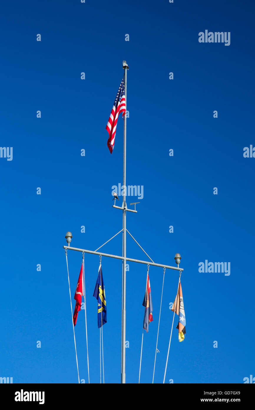 USS Arizona signal Mast, Arizonas World War II Memorial, Wesley Bolin Memorial Plaza, Phoenix, Arizona Stockfoto