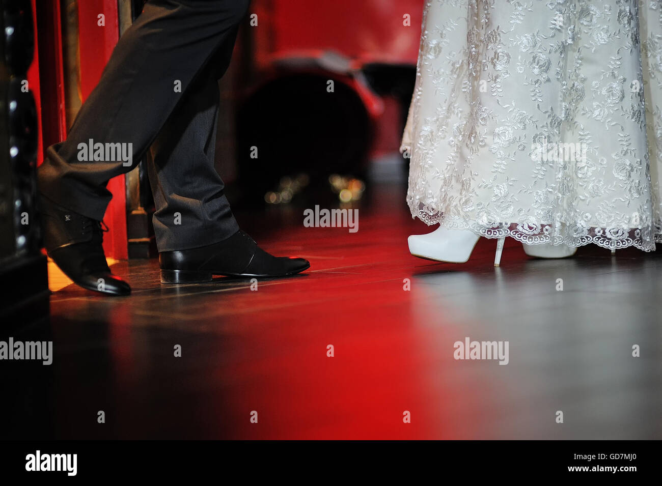 Schuhe, Braut und Bräutigam Stockfoto