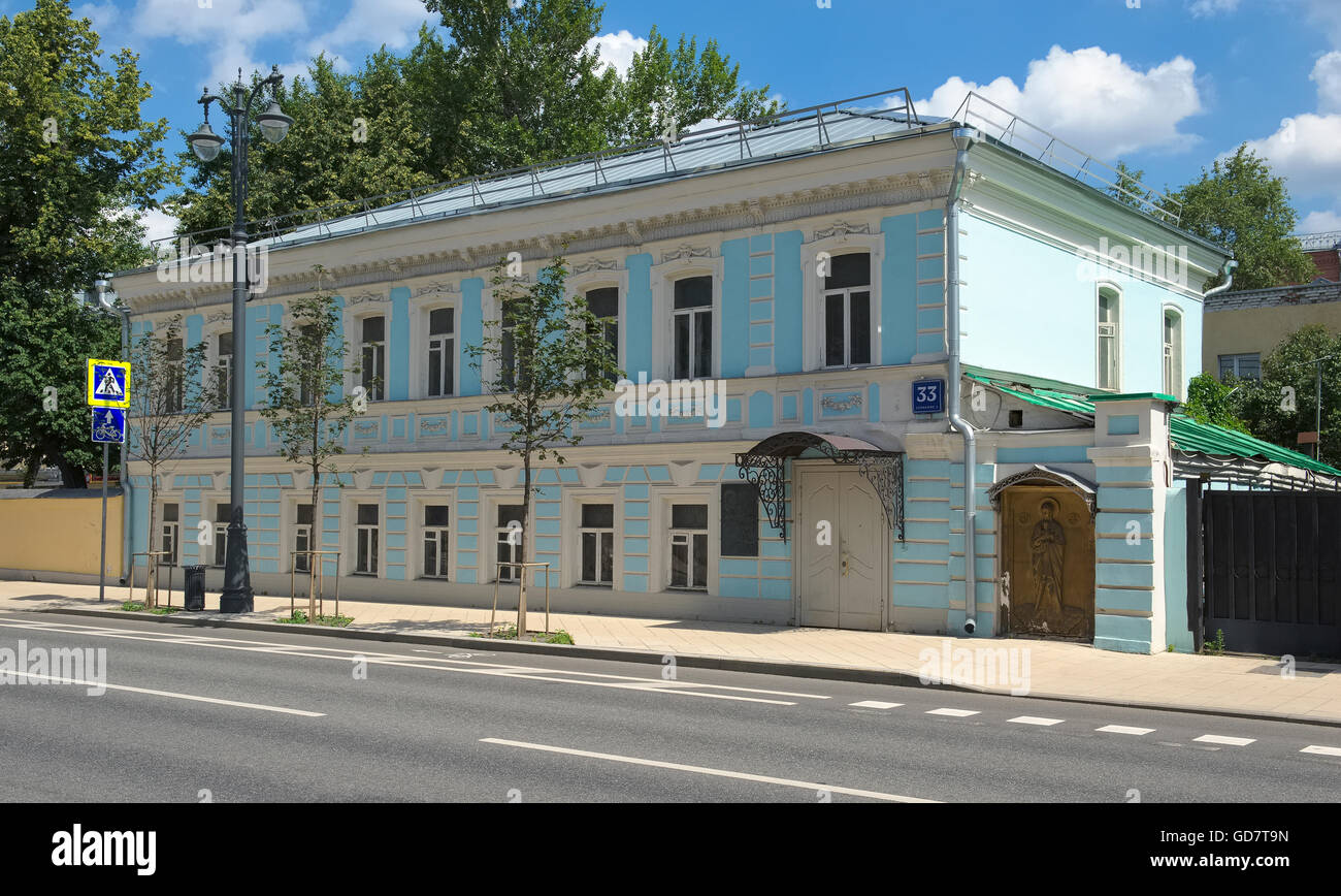 Gebäude des Moskauer meisterhafte Bildhauers Valašské Klykova, Bolschaja Ordynka, 33, Gebäude 2, Wahrzeichen Stockfoto