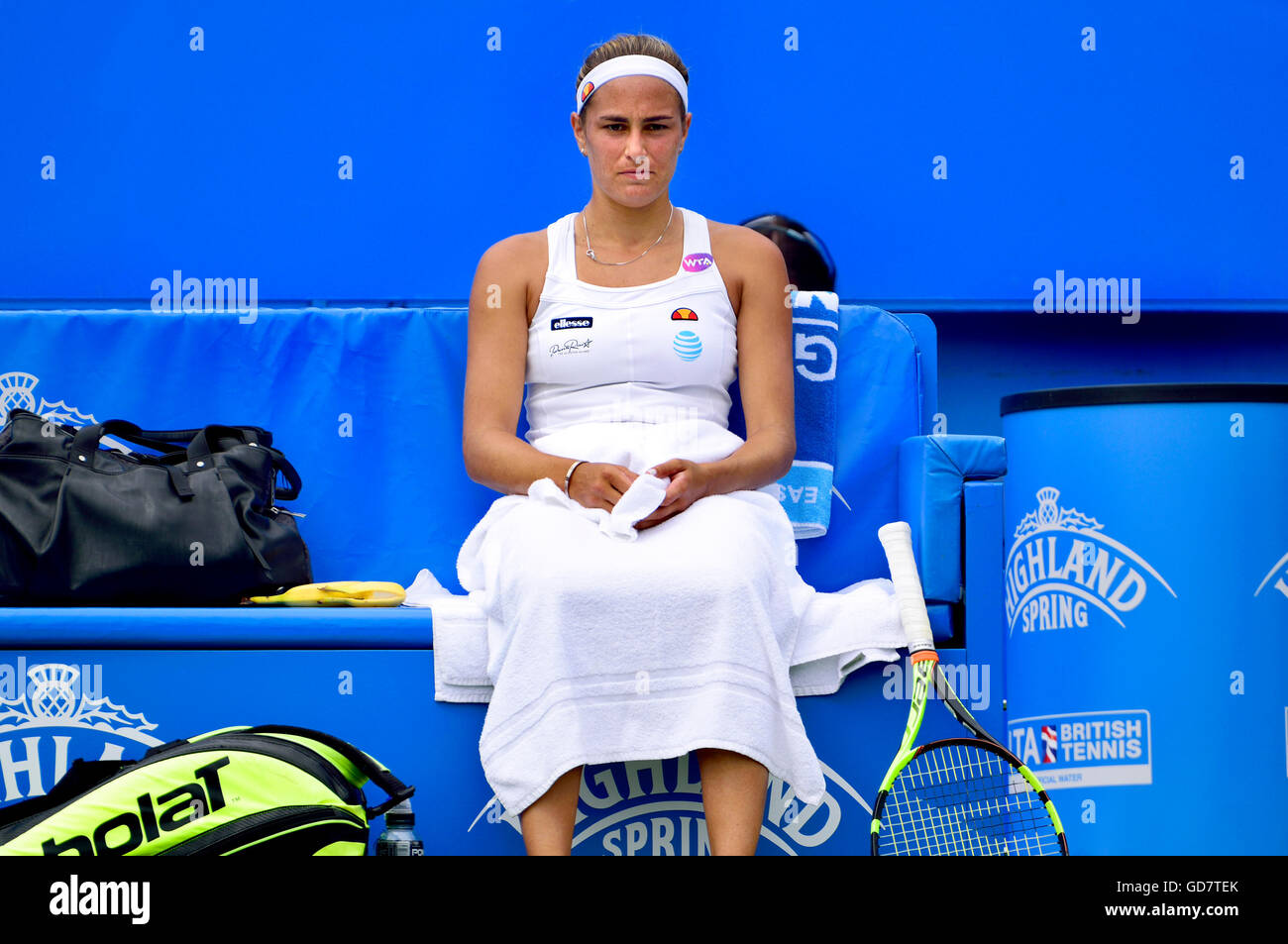 Monica Puig spielen bei den Aegon International, Eastbourne, Juni 2016. Stockfoto