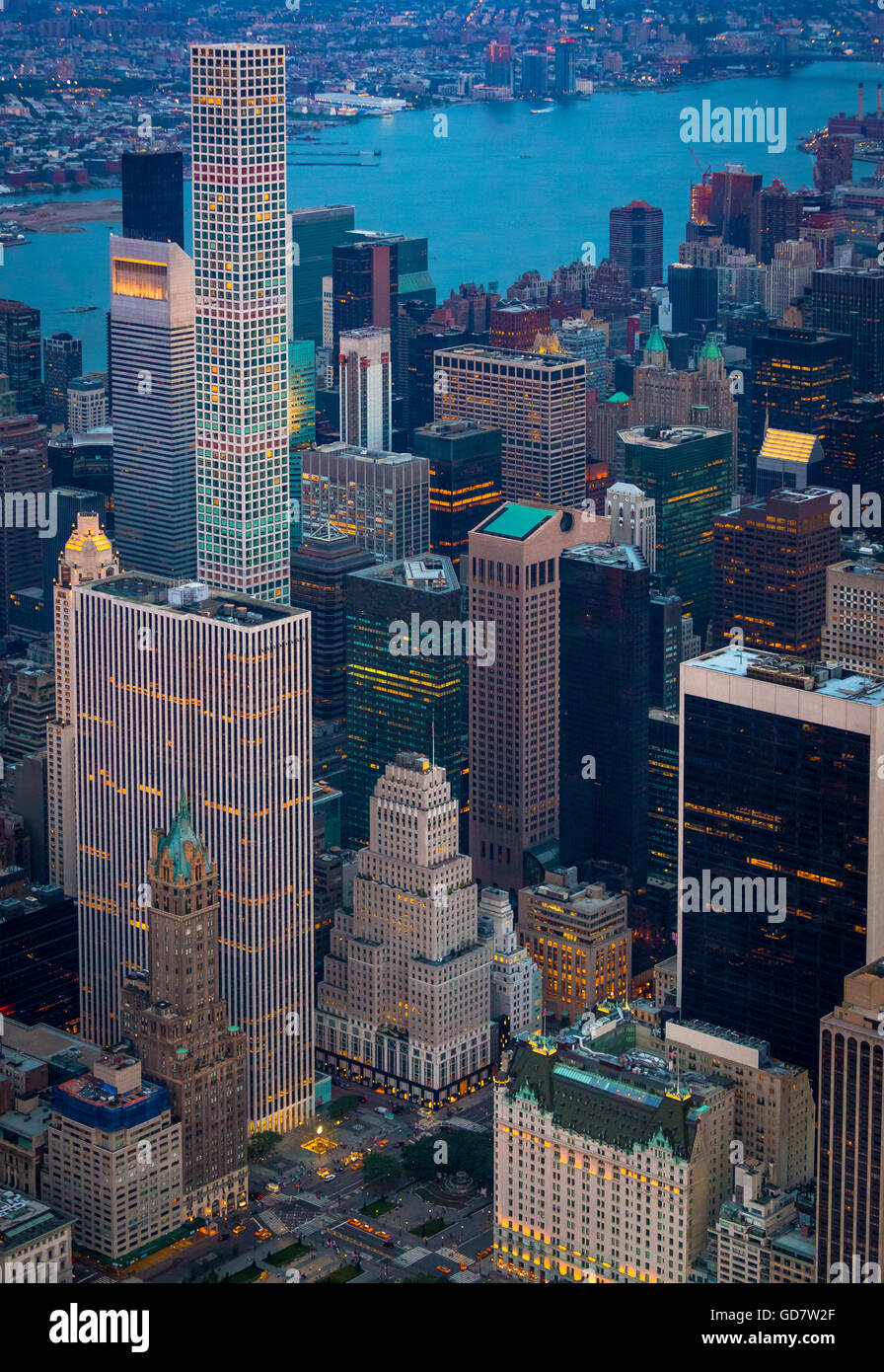 Manhattan ist das am dichtesten besiedelte der fünf Boroughs von New York City. Stockfoto