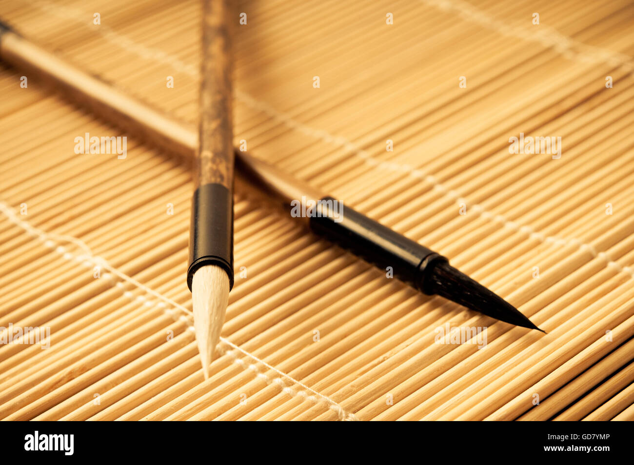 zwei Bürsten für chinesische Kalligraphie Stockfoto