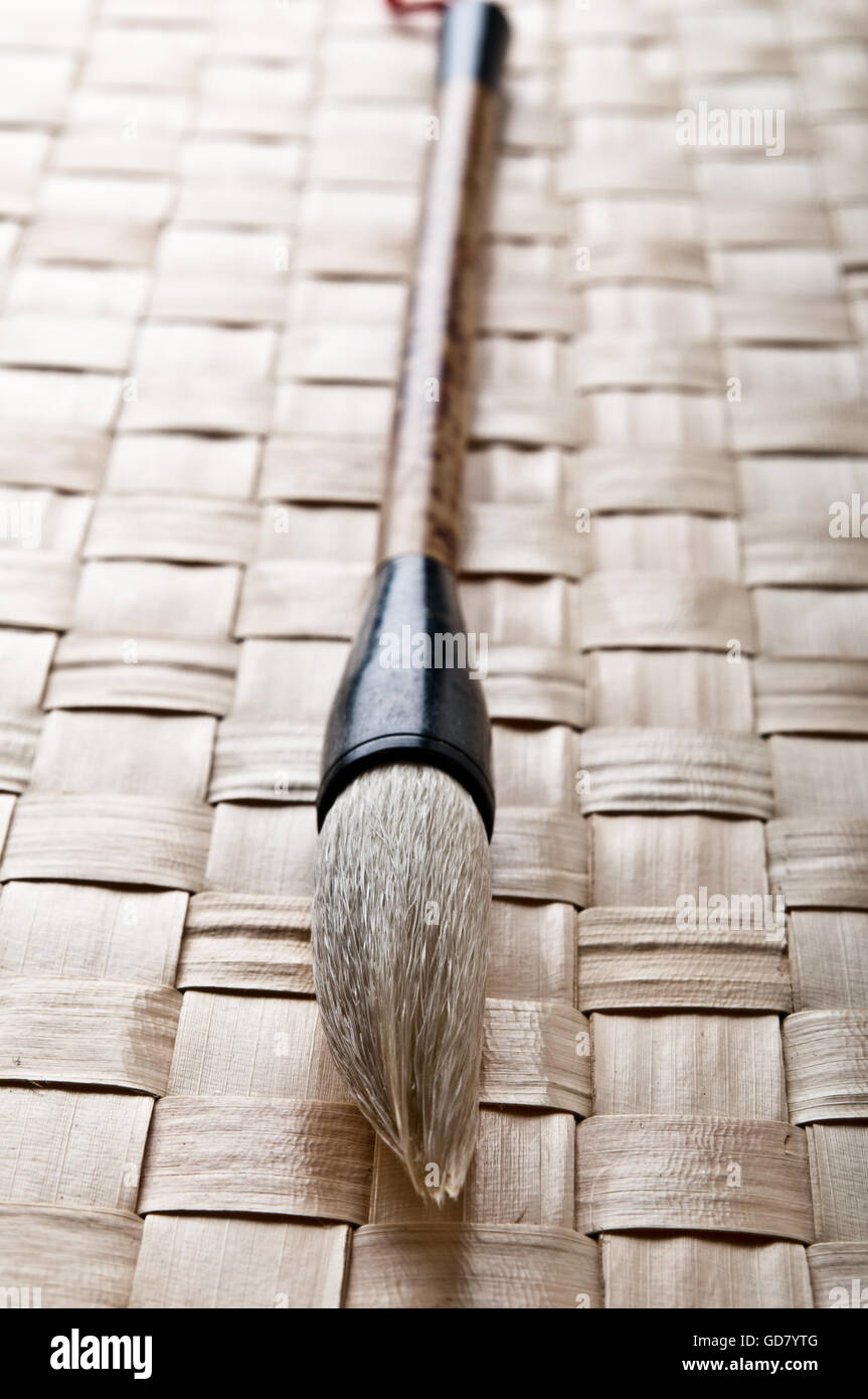 Bürste für chinesische Kalligraphie Stockfoto