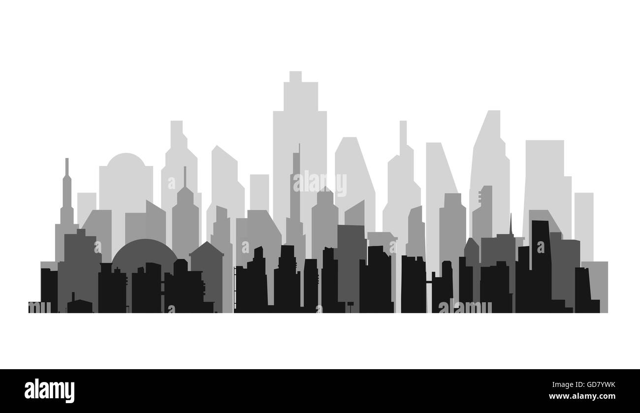 Vektor Stadtbild Hintergrund mit Luftperspektive Stock Vektor