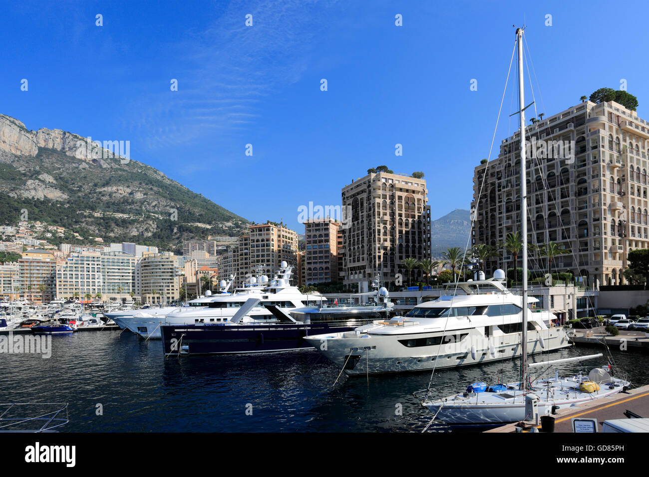 Super-Yachten in Monaco Hafen, Fürstentum Monaco, Europa. Stockfoto