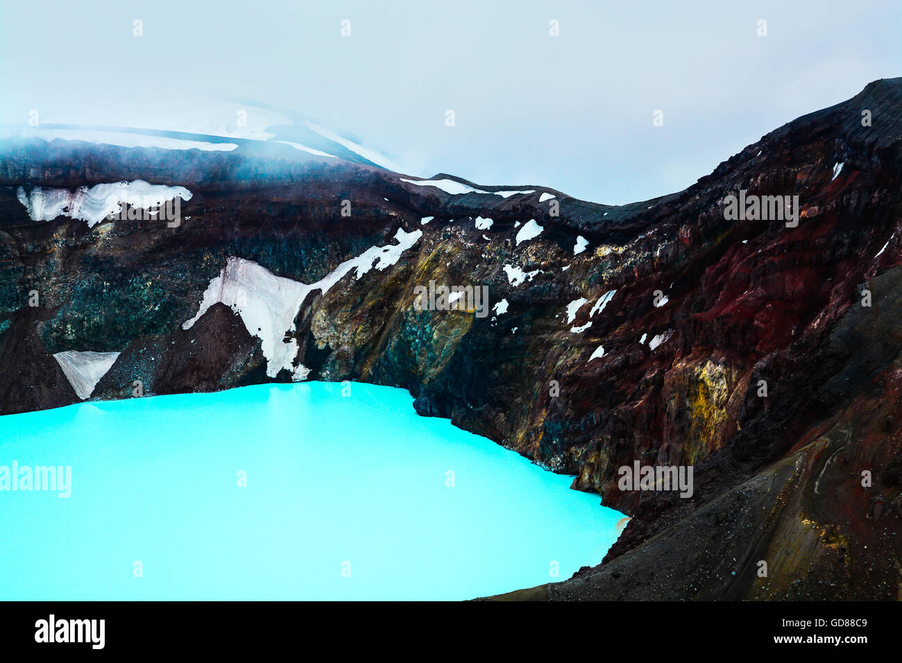 See im Vulkan Carter, Kamtschatka, Russland. Selektiven Fokus Stockfoto