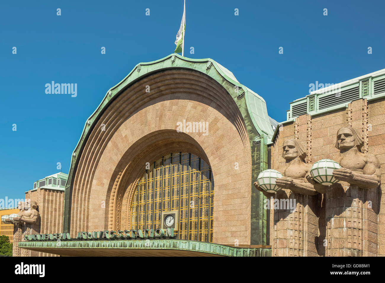 Der Central Railway Station Helsinki Finnland Stockfoto