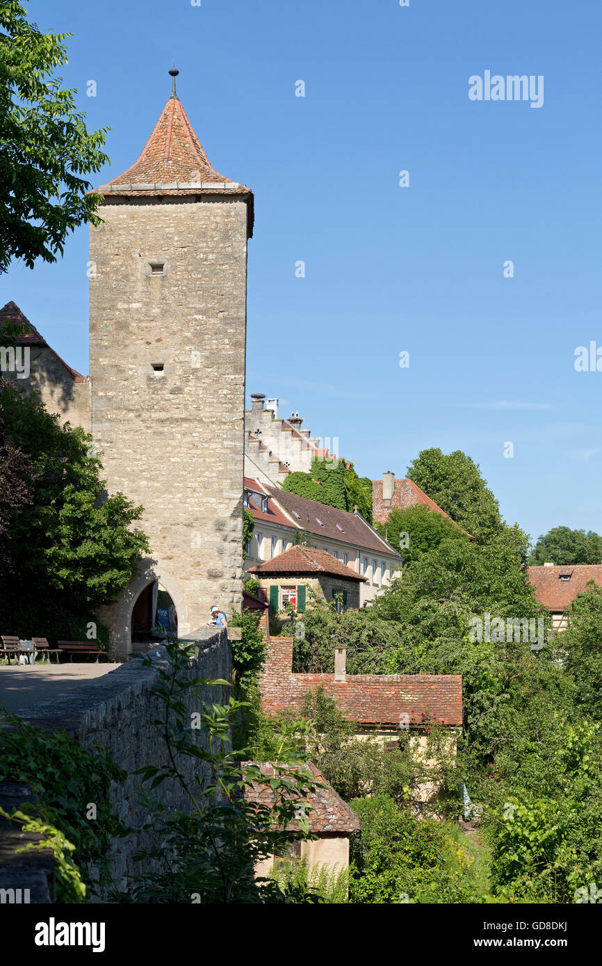 Burggarten, Altstadt, Rothenburg Ob der Tauber, Franken, Bayern, Deutschland Stockfoto