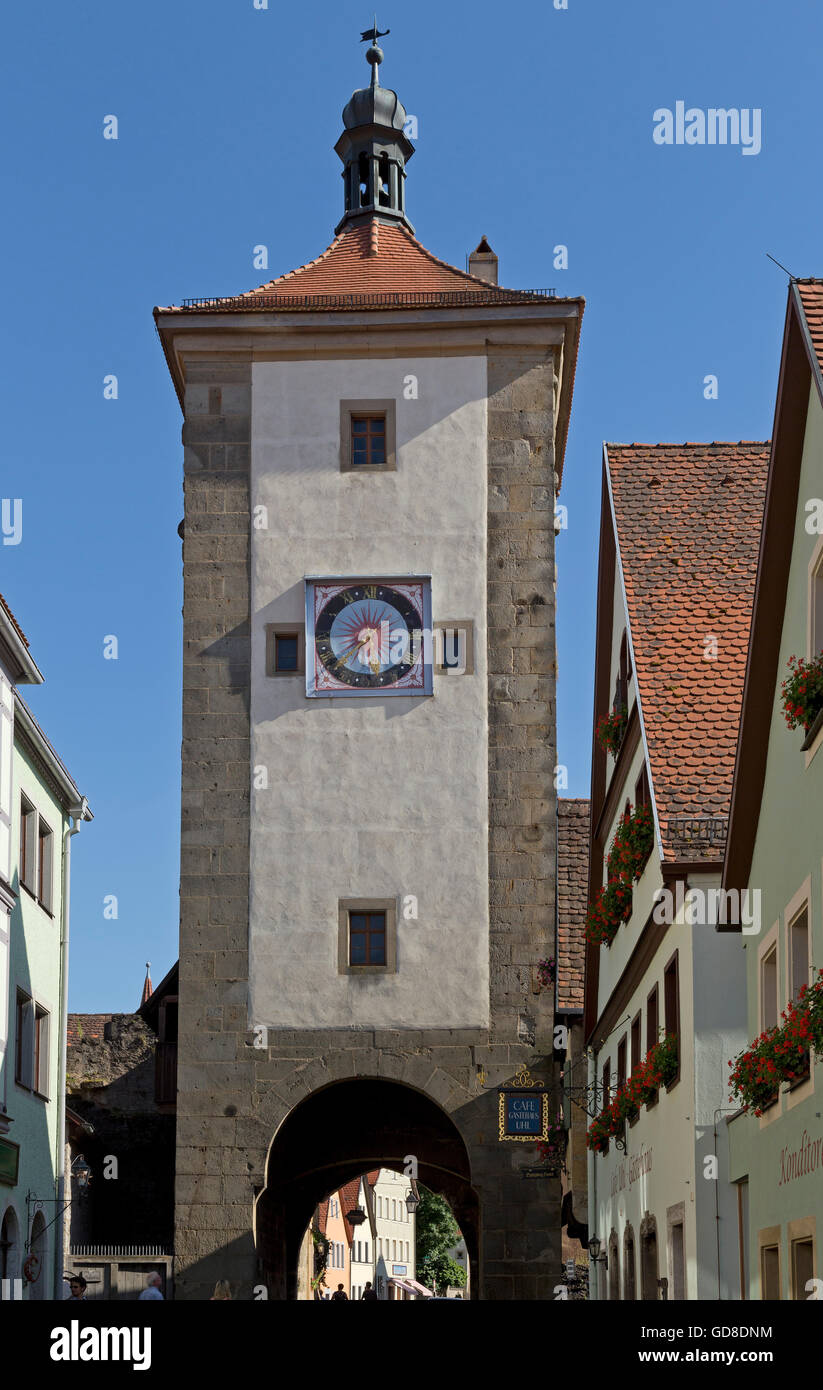 Siebersturm, Altstadt, Rothenburg Ob der Tauber, Franken, Bayern, Deutschland Stockfoto