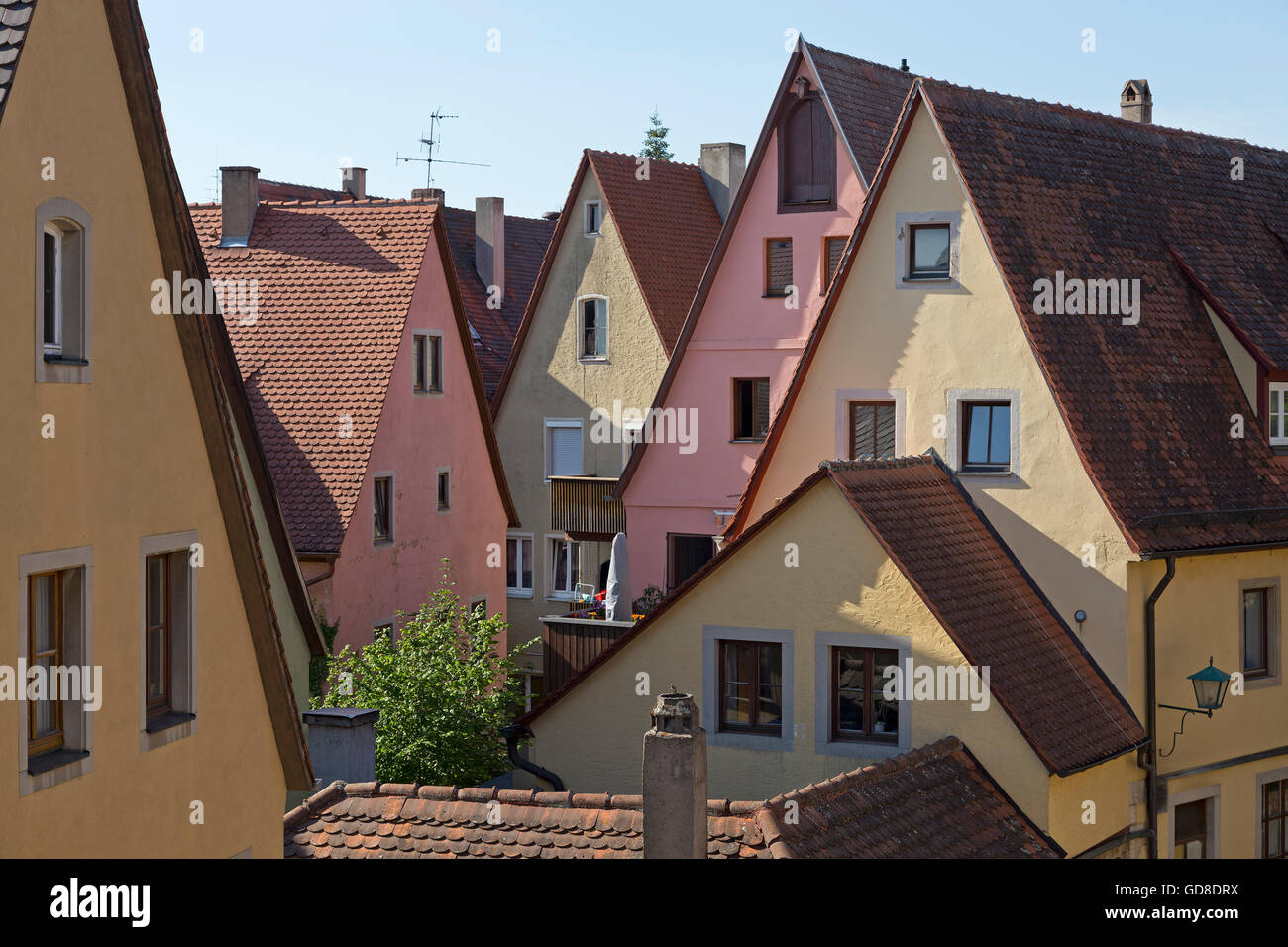 Häuser, alte Stadt Rothenburg Ob der Tauber, Bavaria, Germany Stockfoto