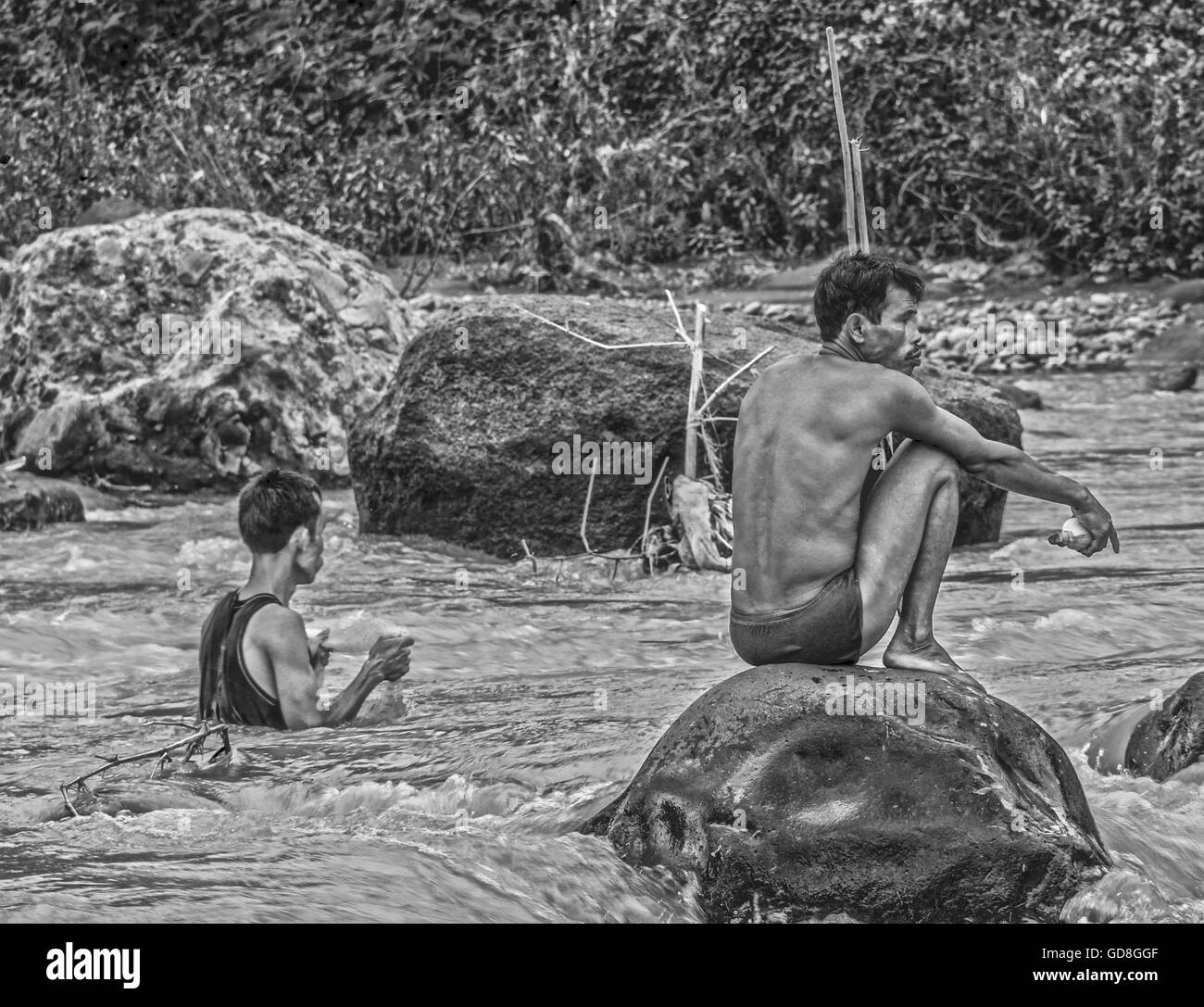 Dorfbewohner in meinem Dorf bei Cianjur Indonesien. Stockfoto