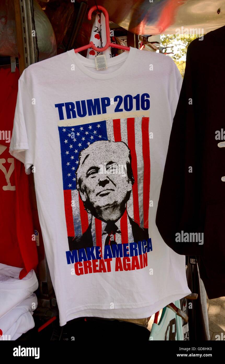 Trump 2016 bilden Amerika groß wieder auf Verkauf New York-t-shirt Stockfoto