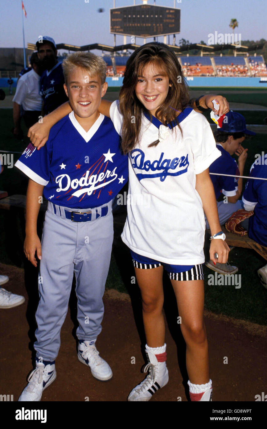 CHAD ALLEN MIT ALYSSA MILANO 1987. © Roger Karnbad/ZUMA Draht/Alamy Live-Nachrichten Stockfoto