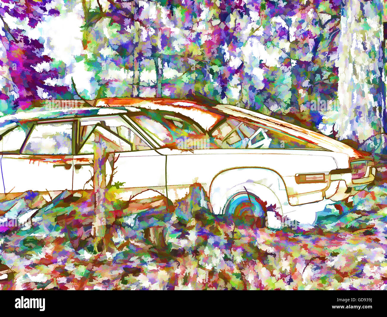 Autos für tote Links Stockfoto