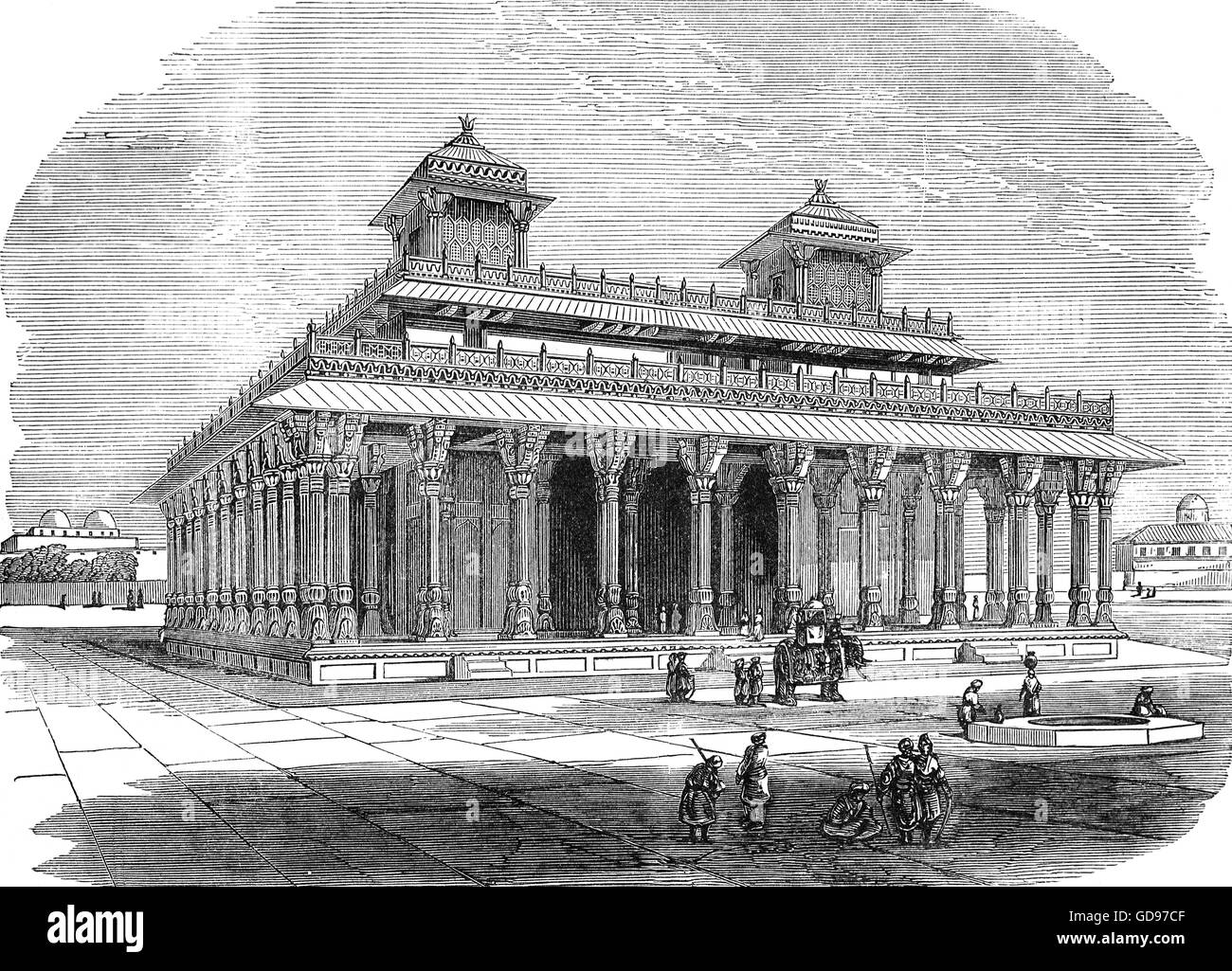 Palast in Allahabad, auch bekannt als Prayag und Ilahabad, ist eine Stadt im indischen Bundesstaat Uttar Pradesh, Indien Stockfoto