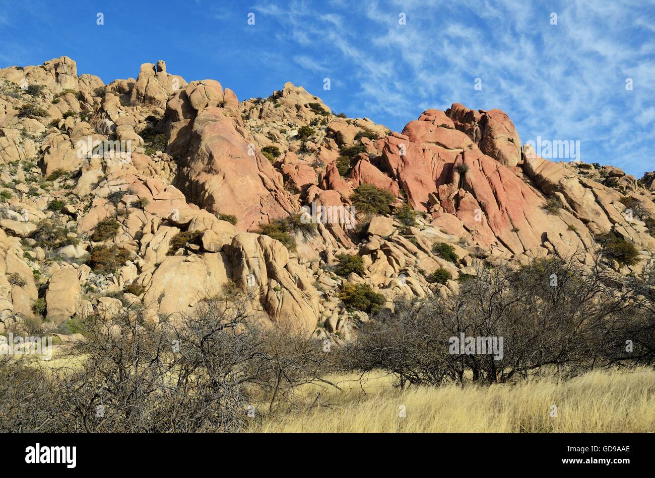 Granit Felsformationen in Texas Canyon, Arizona Stockfoto