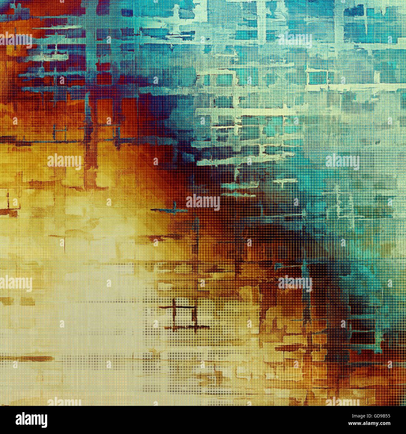 Kunst Grunge Texturen für kreatives Design oder Schrott-Buch. Mit Vintage-Stil Dekor und verschiedene Farbmuster: gelb (Beige); Braun; Gray; Blau; Cyan; rot (Orange) Stockfoto