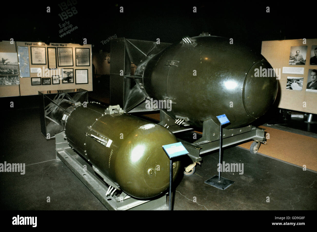 Nachbildungen der ersten Atombomben Stockfoto