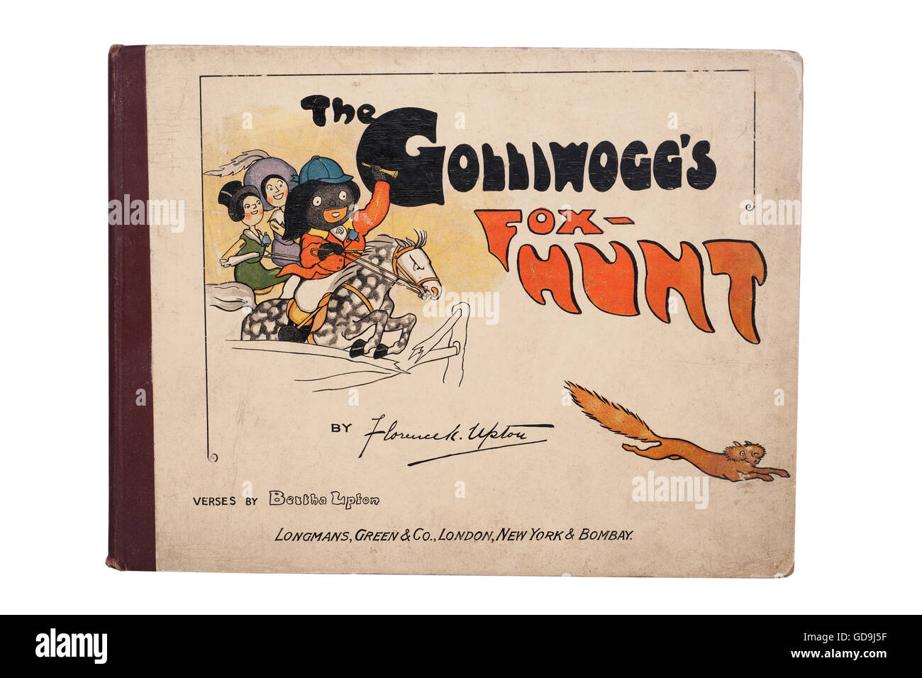 Eine seltene alte Golliwogg Buch geschrieben von Florence K. Upton auf weißem Hintergrund Stockfoto
