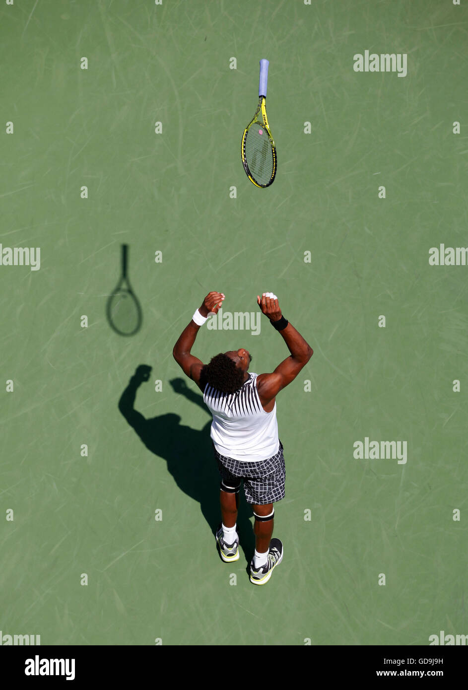 Gael Monfils, französischer Tennisspieler, US Open 2010, ITF Grand-Slam-Tennis-Turnier, USTA Billie Jean King National Tennis Center Stockfoto