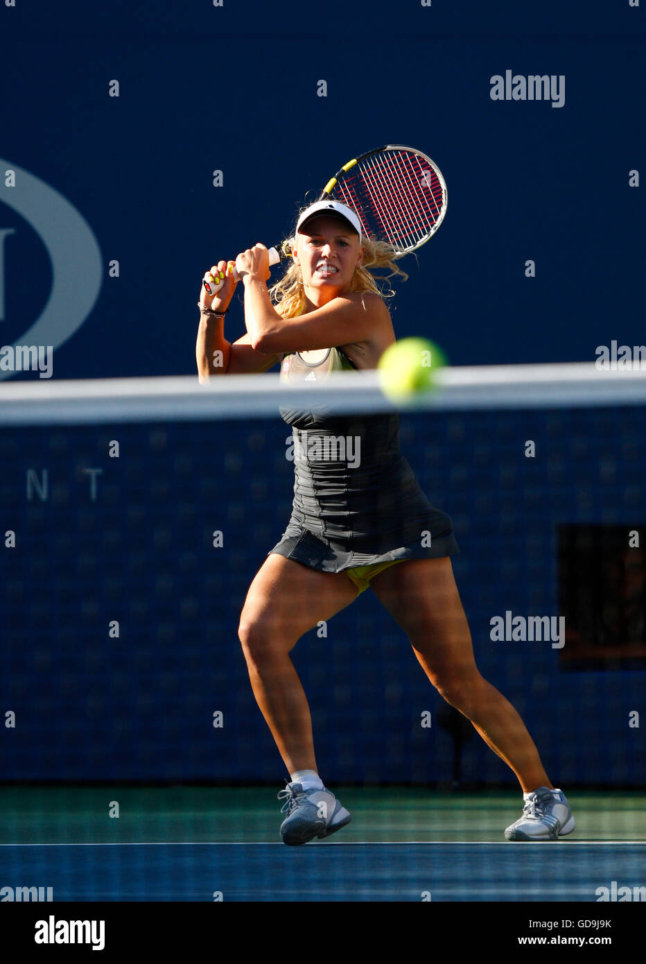 Caroline Wozniacki, dänische Tennisspielerin, US Open 2010, ITF Grand-Slam-Tennis-Turnier, USTA Billie Jean King National Tennis Stockfoto