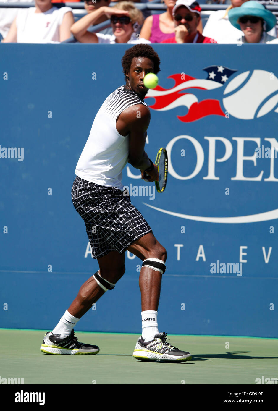 Gael Monfils, französischer Tennisspieler, US Open 2010, ITF Grand-Slam-Tennis-Turnier, USTA Billie Jean King National Tennis Center Stockfoto