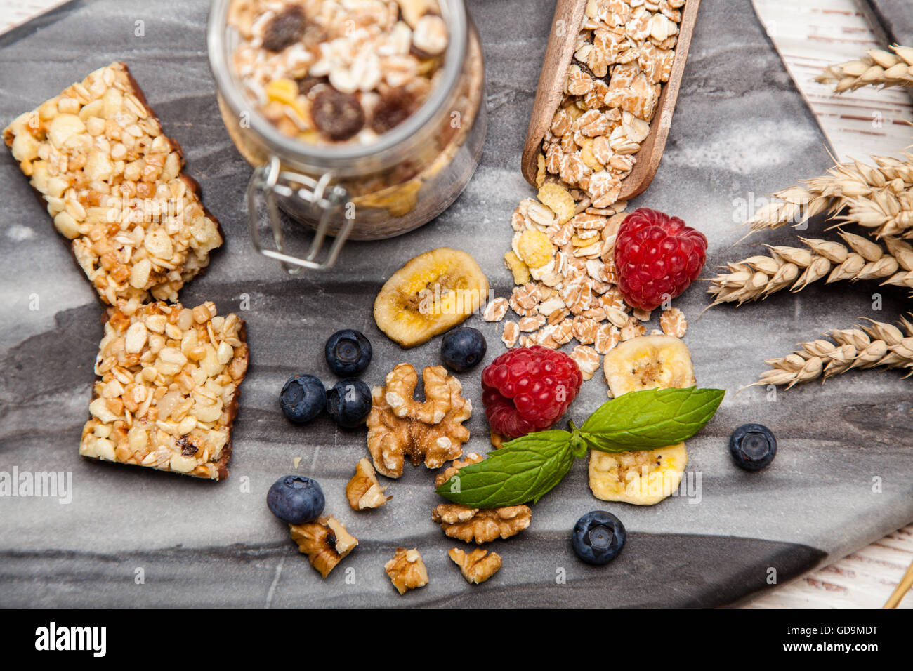 Müsli mit Beeren Stockfoto