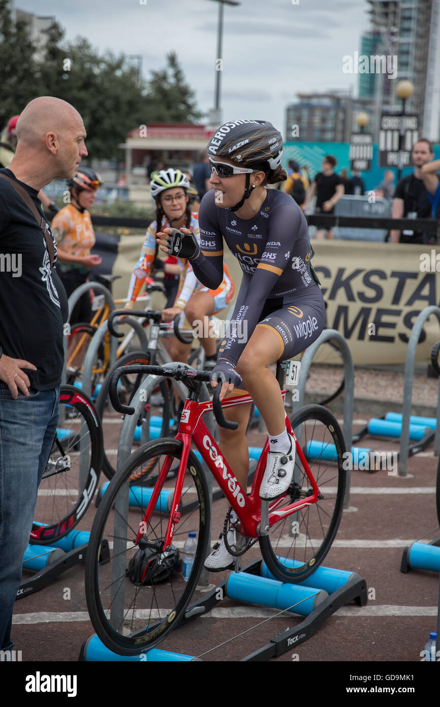 Red Hook Crit London 2016 Radfahren Criterium festen Gang Fahrrad Singlespeed Bycycle Track Fahrräder Zyklus Race Event Greenwich Stockfoto