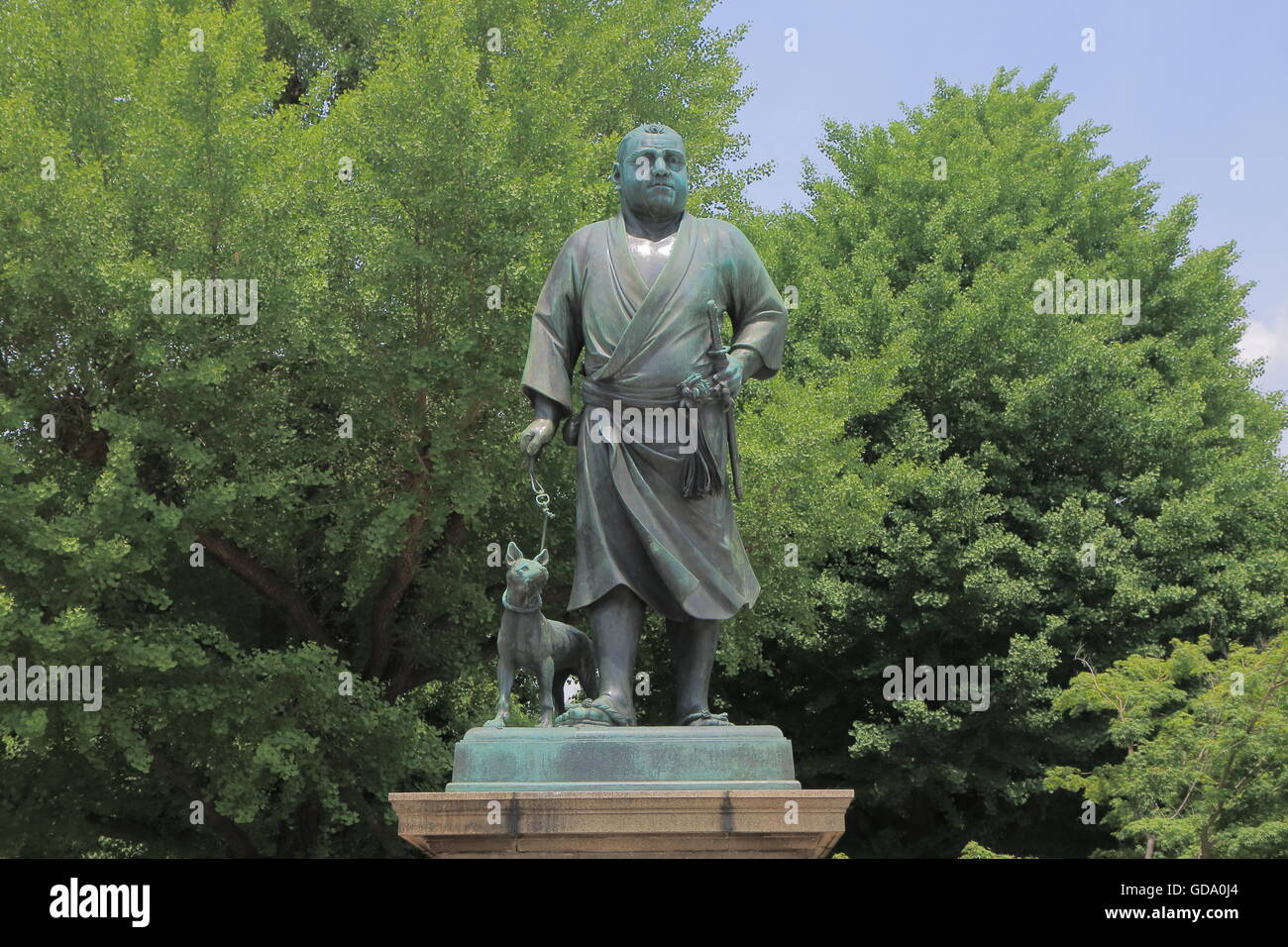 Saigo Takamori Statur in Ueno Park Tokyo Japan. Stockfoto