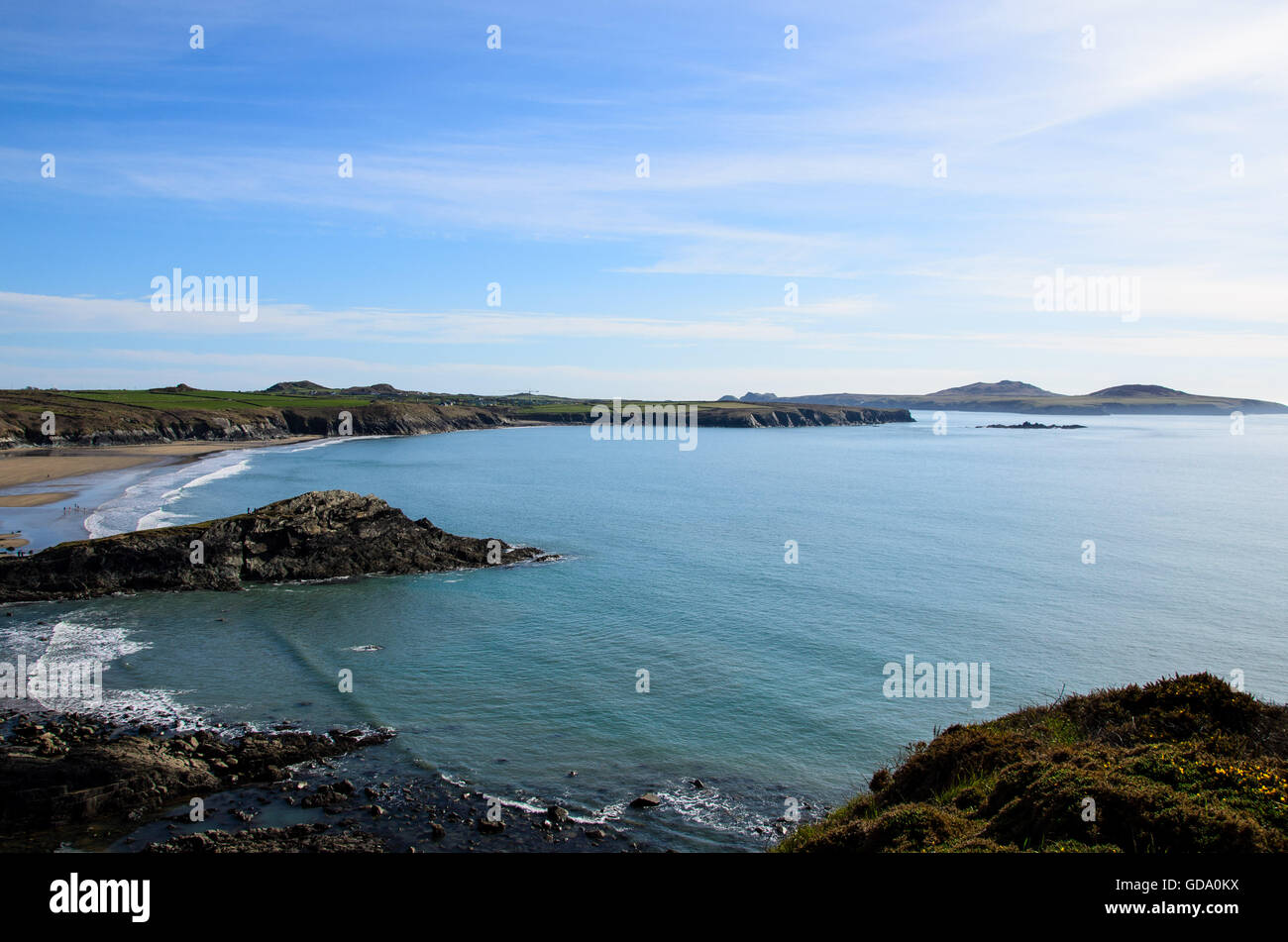 Südlich an der Küste von Wales Wanderweg in Pembrokeshire, Wales. Stockfoto