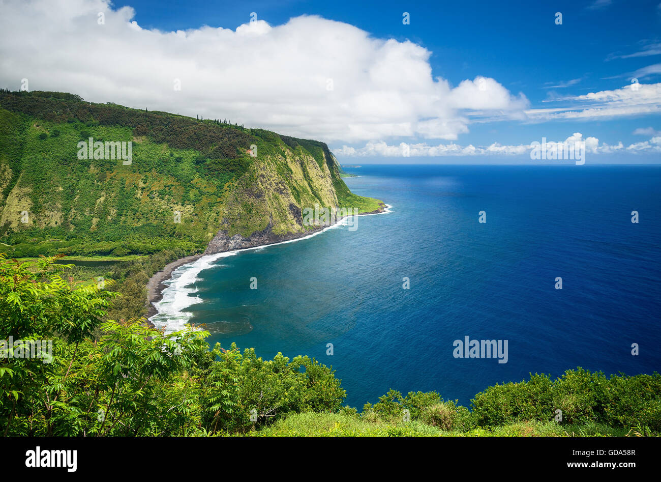 Waipio Valley Lookout Blick auf Big Island, Hawaii Stockfoto