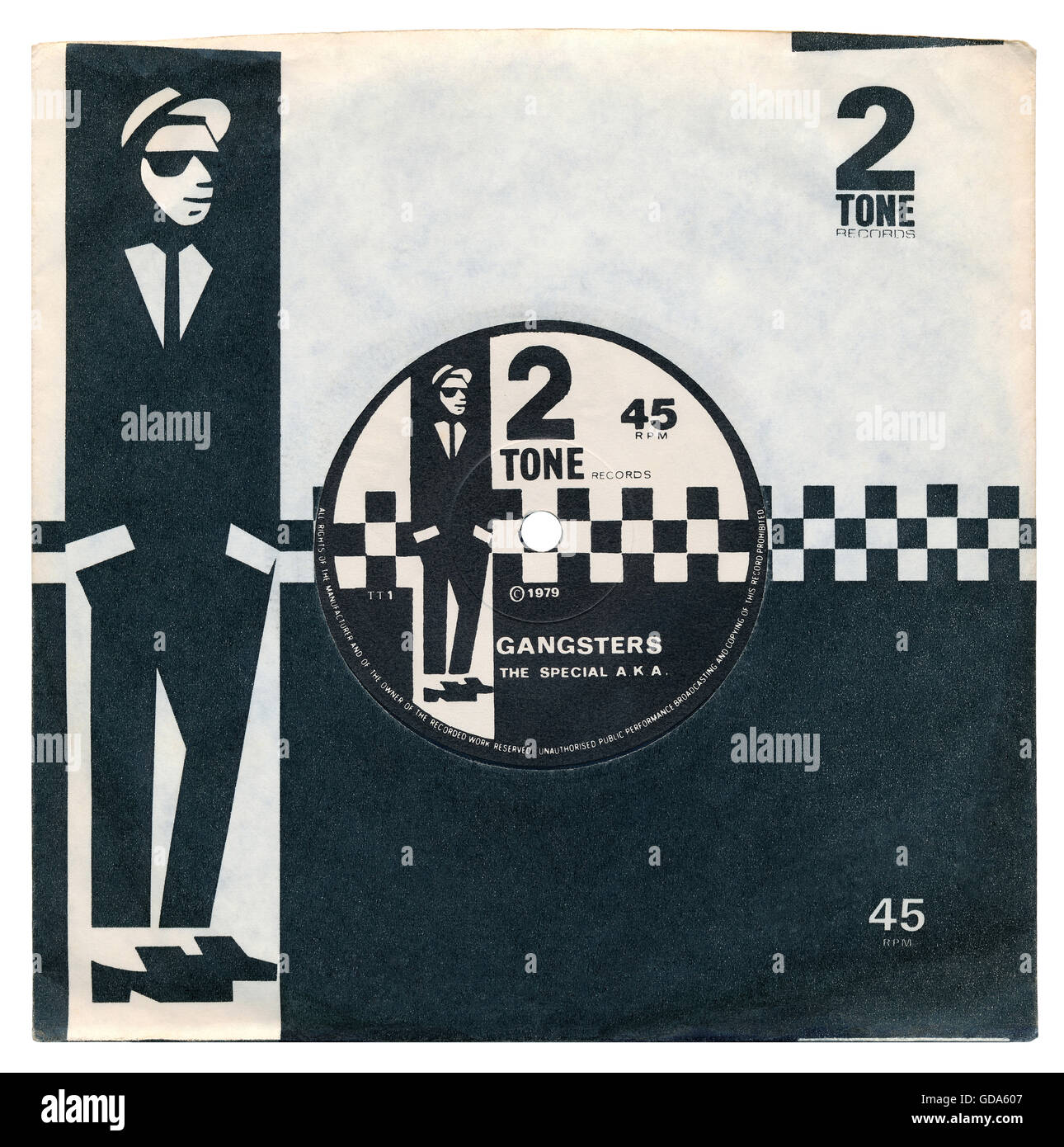 45 u/min 7' UK Single der Gangster von The Specials / The Special AKA 2 Ton drauf von 1979 Stockfoto