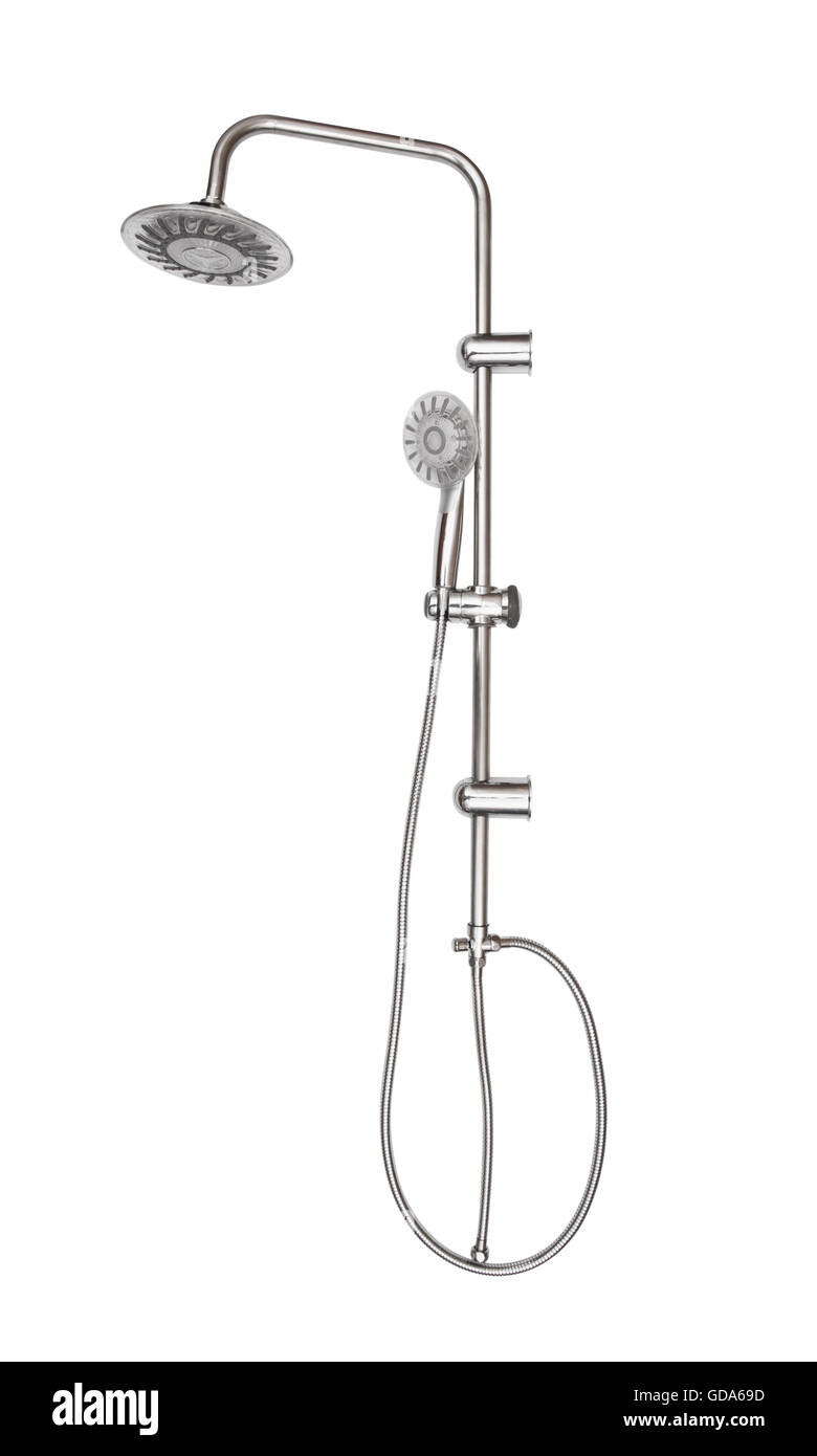 Voll Chrom-Duschkopf, Isolated on White Background Stockfoto