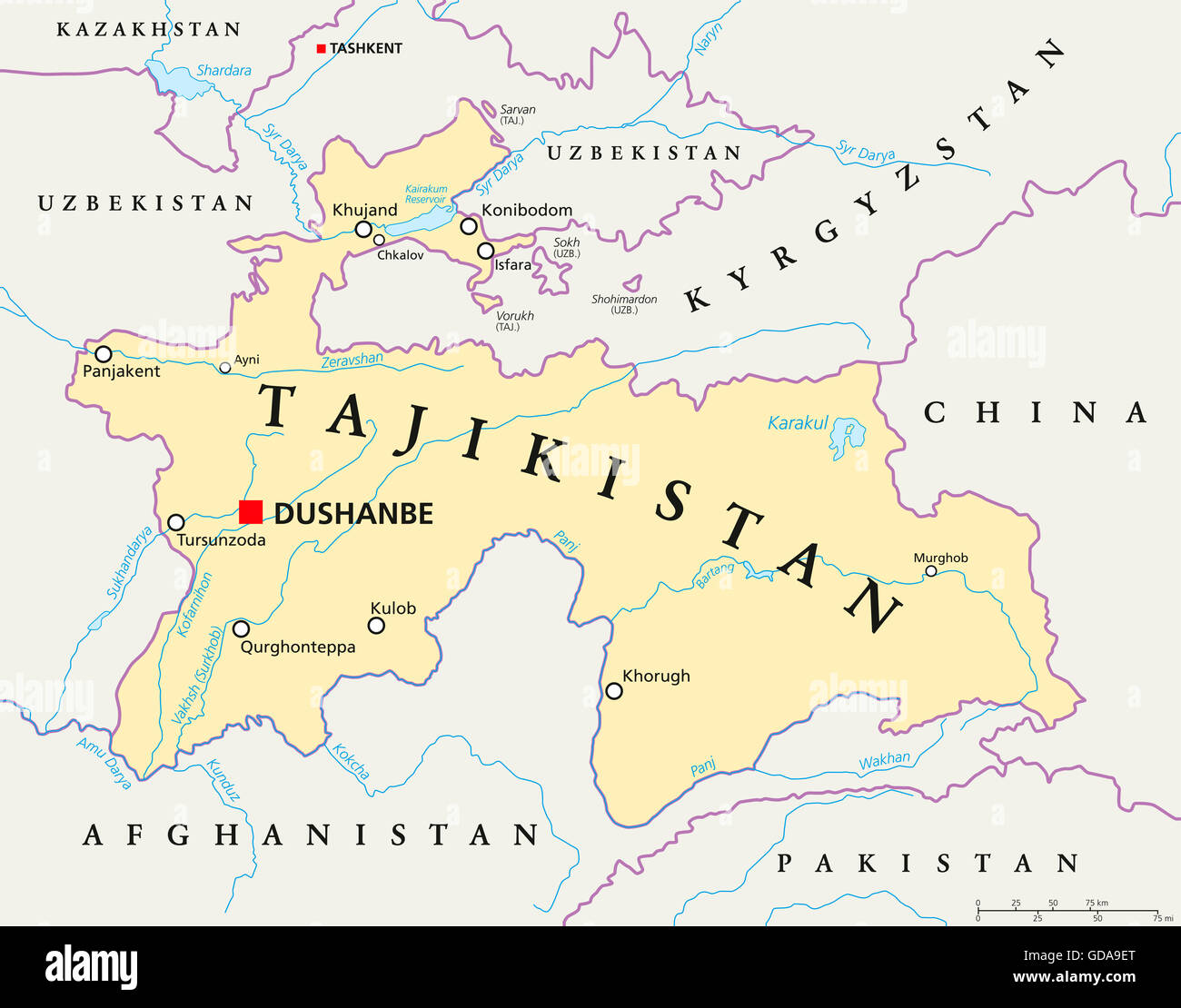 Tadschikistan Karte