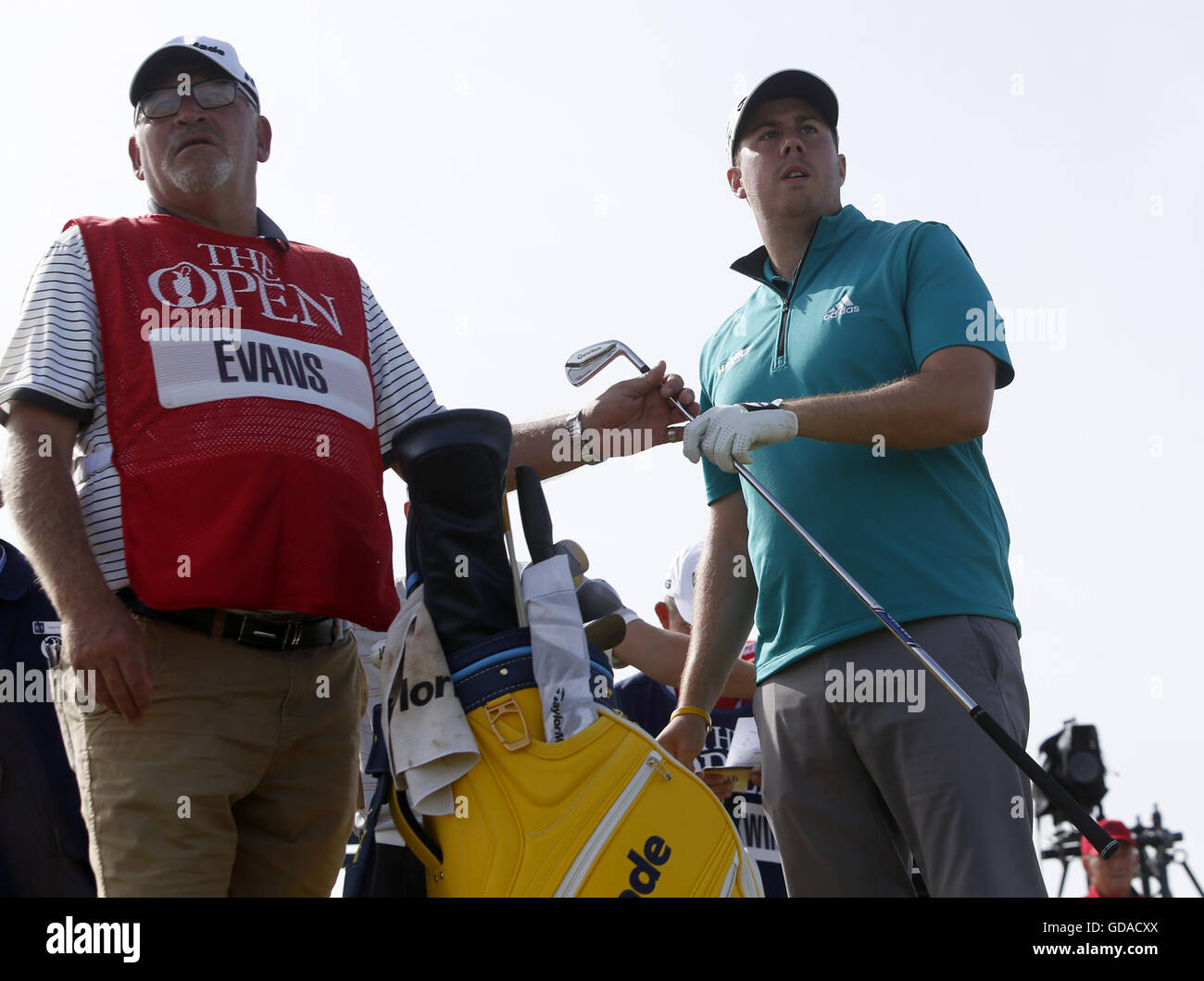 Englands Ryan Evans auf dem vierten Loch während eines der The Open Championship 2016 im Royal Troon Golf Club, South Ayrshire.  PRESSEVERBAND Foto. Bild Datum: Donnerstag, 14. Juli 2016. Vgl. PA Geschichte GOLF Open. Bildnachweis sollte lauten: Danny Lawson/PA Wire. Einschränkungen: Nur zur redaktionellen Verwendung. Keine kommerzielle Nutzung. Standbild-Gebrauch bestimmt. Die Open Championship Logo und klare Verbindung zu The Open Website (TheOpen.com) auf Website-Veröffentlichung enthalten sein. Rufen Sie + 44 (0) 1158 447447 für weitere Informationen. Stockfoto